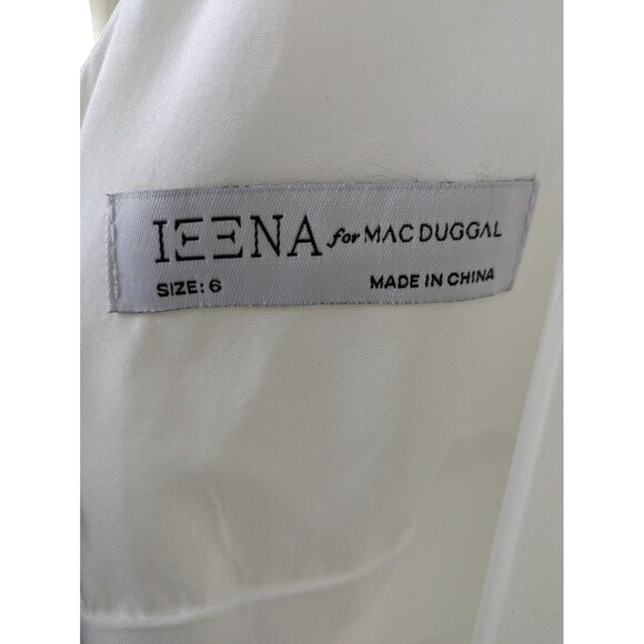 Mac Duggal V-Neck White A-Line Simple Elegant Summer Pockets Wedding Dress SZ 6 - Picture 11 of 13